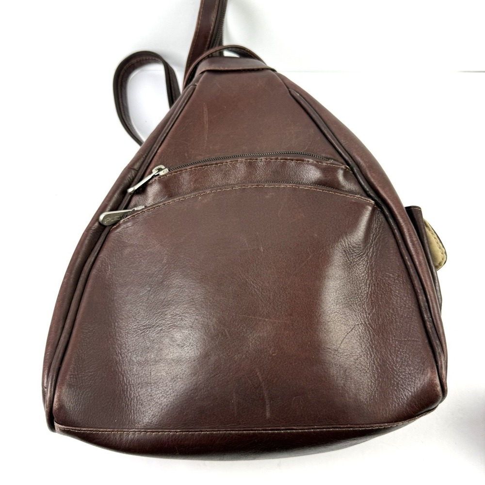 Piel Vintage Backpack Brown Leather Convertible Shoulder Bag Made In Colombia - Picture 3 of 15